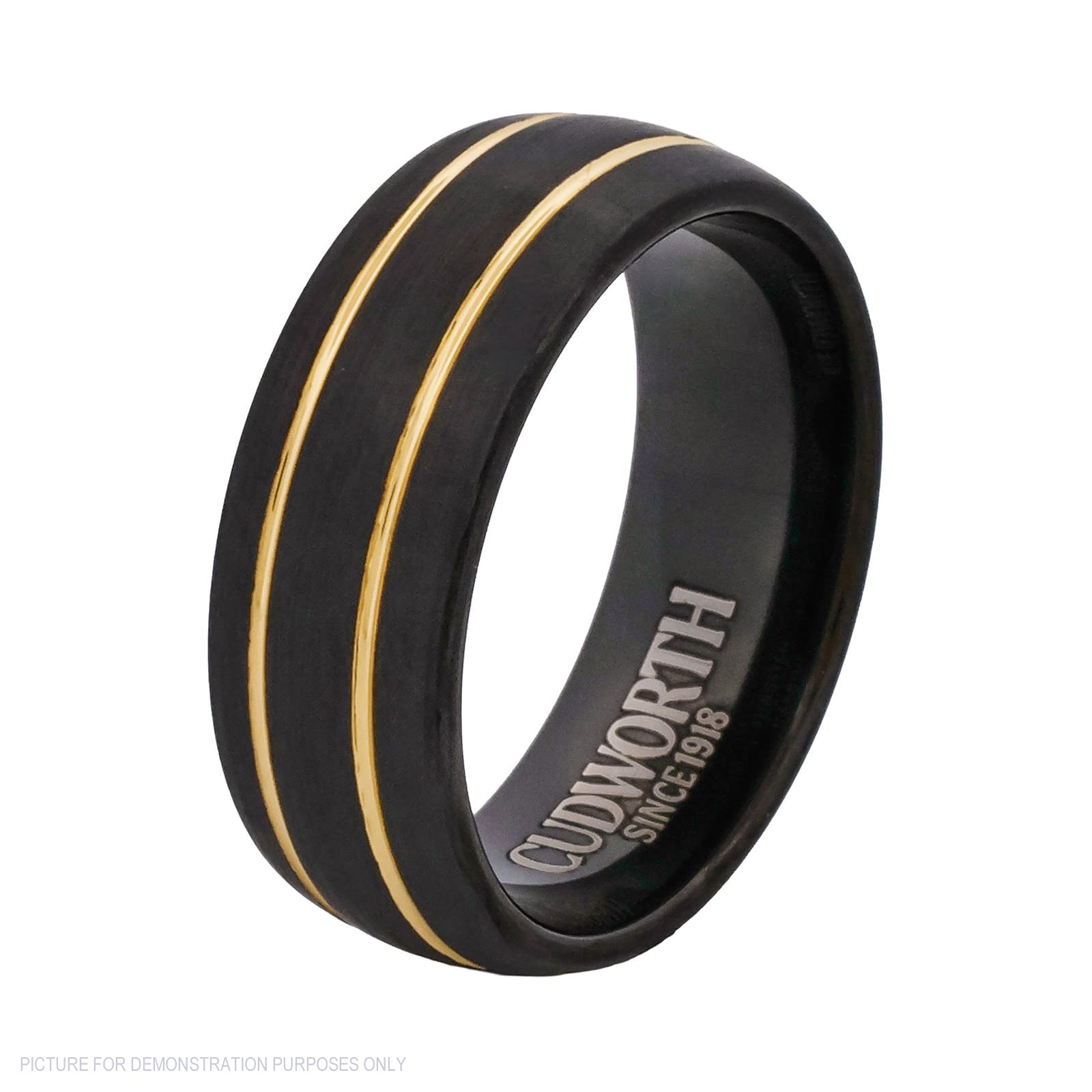 Cudworth Brushed Black and Gold Ion Plated Tungsten Ring – Dual Sovereign